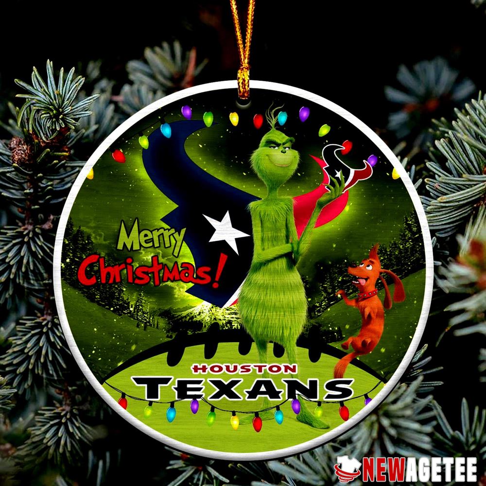 Funny Grinch Houston Texans Nfl Merry Christmas Ornaments Tree Decoration