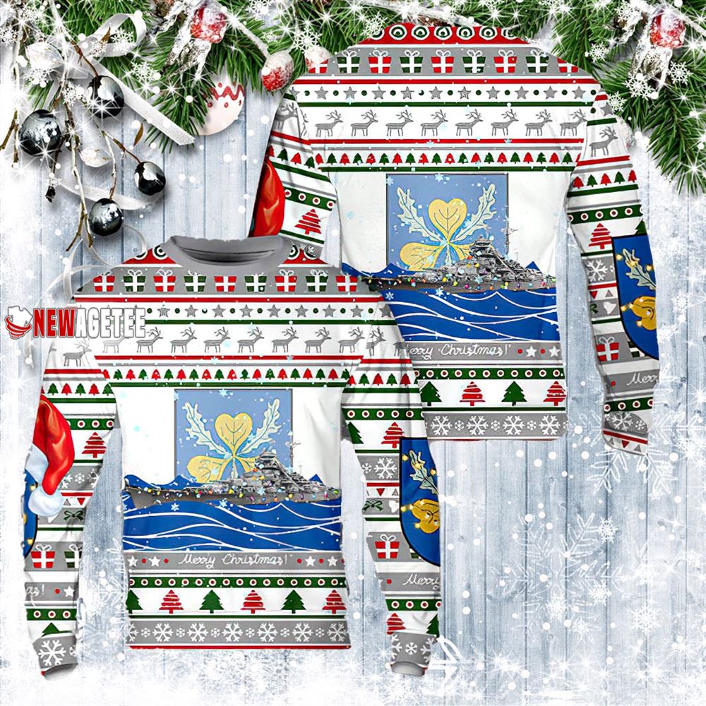 German Battleship Bismarck Christmas Ugly Sweater