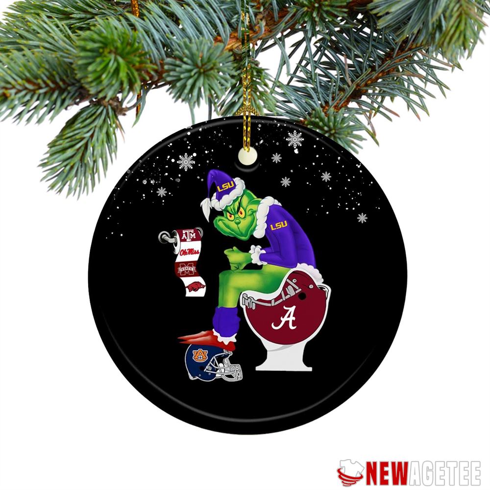 Dallas Cowboys Santa Claus Grinch Toilet Christmas Ornament