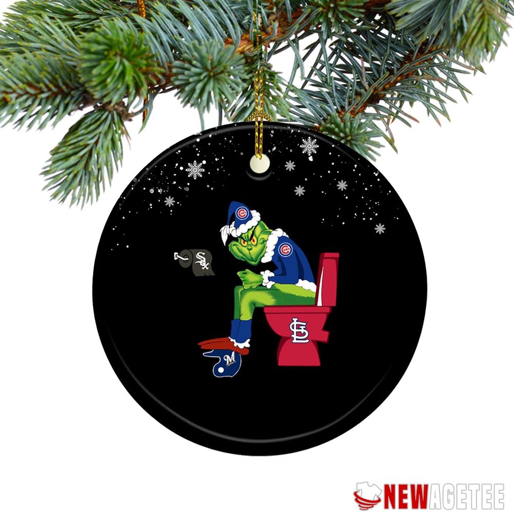Grinch Santa Buffalo Bills Toilet Christmas Ornament