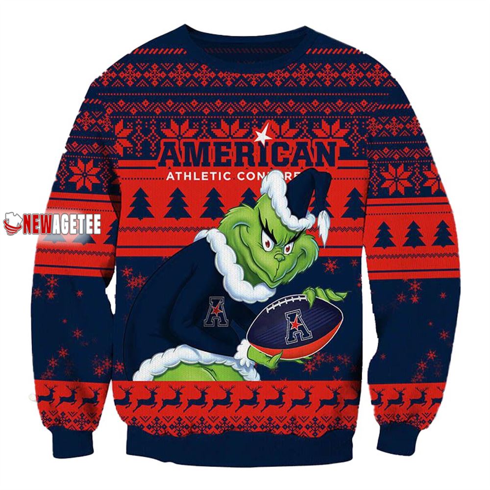Grinch Stole American Athletic Conference Ncaa Christmas Ugly Sweater Grinch Stole American Athletic Conference Ncaa Christmas Ugly Sweater