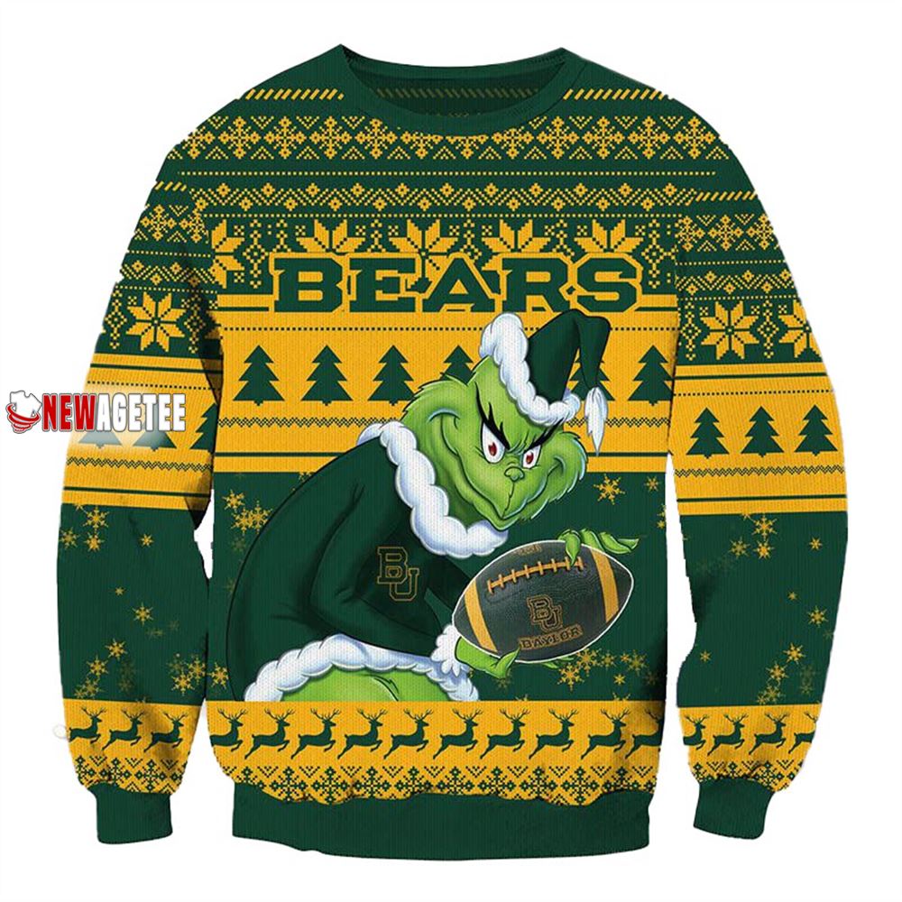 Grinch Stole Baylor Bears Ncaa Christmas Ugly Sweater Grinch Stole Baylor Bears Ncaa Christmas Ugly Sweater
