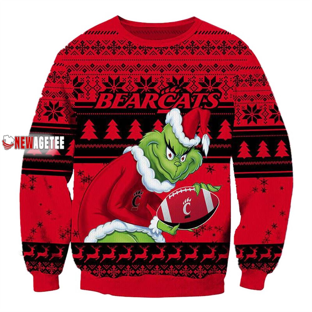 Grinch Stole Cincinnati Bearcats Ncaa Christmas Ugly Sweater Grinch Stole Cincinnati Bearcats Ncaa Christmas Ugly Sweater