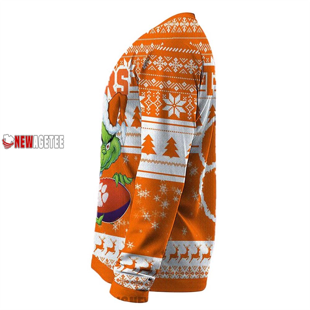 Grinch Stole Clemson Tigers Ncaa Christmas Ugly Sweater Grinch Stole Clemson Tigers Ncaa Christmas Ugly Sweater