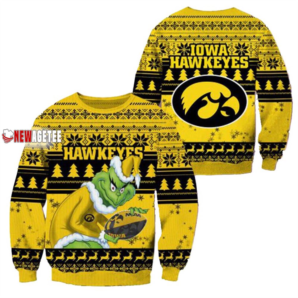 Grinch Stole Iowa Hawkeyes Ncaa Christmas Ugly Sweater Grinch Stole Iowa Hawkeyes Ncaa Christmas Ugly Sweater