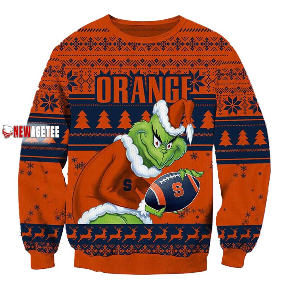 Grinch Stole Syracuse Orange Ncaa Christmas Ugly Sweater