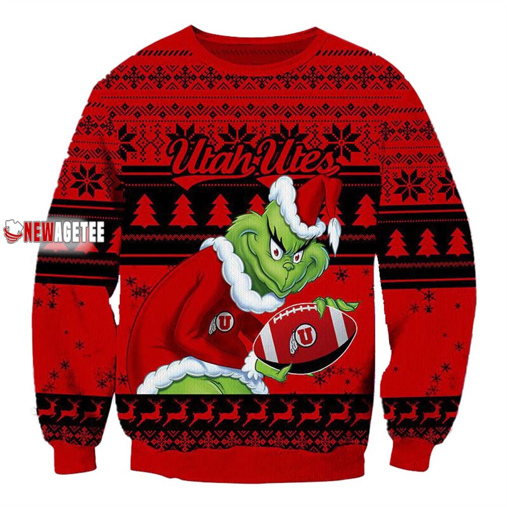 Grinch Stole Utah Utes Ncaa Christmas Ugly Sweater Grinch Stole Utah Utes Ncaa Christmas Ugly Sweater