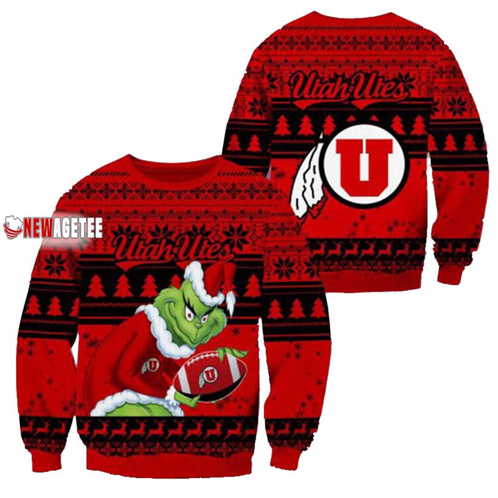 Grinch Stole Utah Utes Ncaa Christmas Ugly Sweater Grinch Stole Utah Utes Ncaa Christmas Ugly Sweater