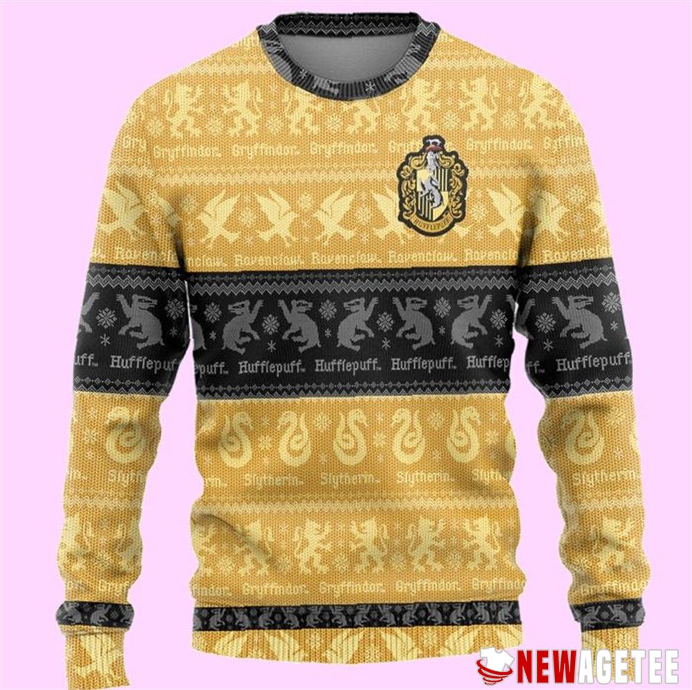 Harry Potter Hufflepuff Ugly Christmas Sweater Harry Potter Hufflepuff Ugly Christmas Sweater