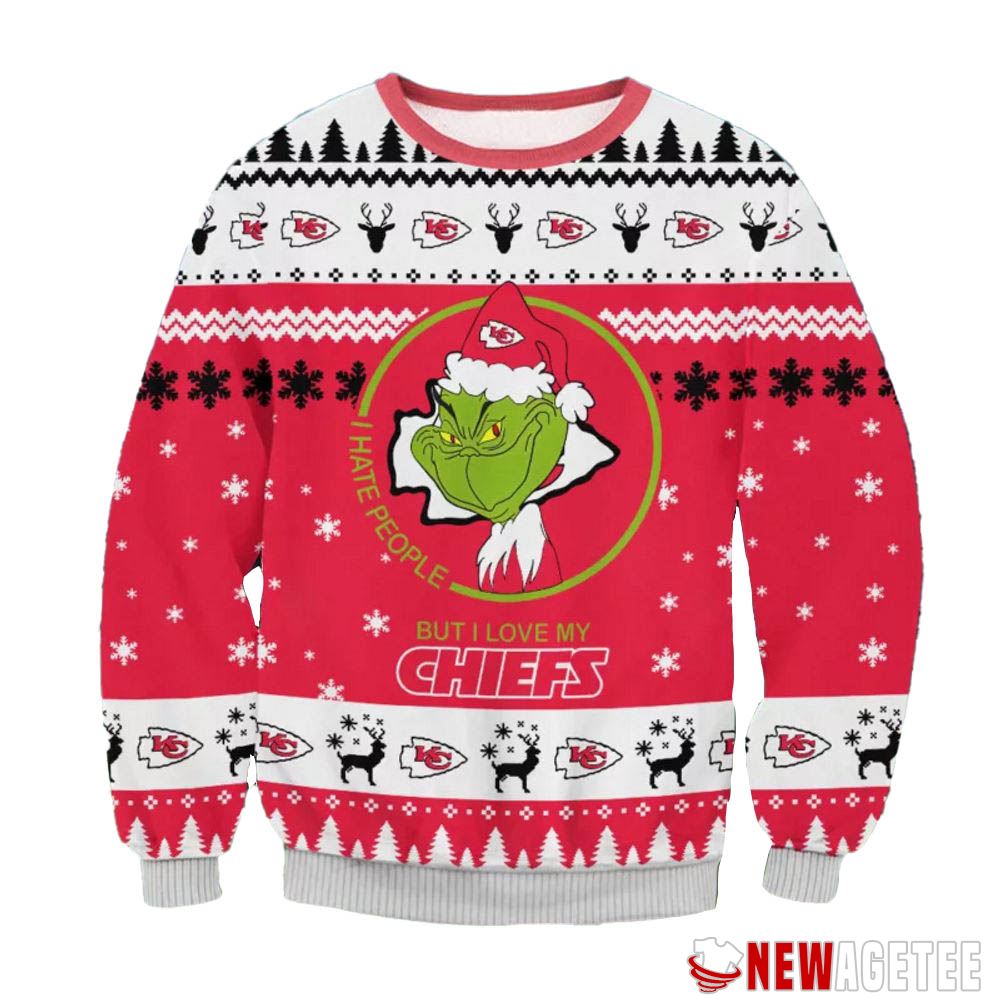Kansas City Chiefs Grinch Cunningly Smile Nfl Ugly Christmas Sweater