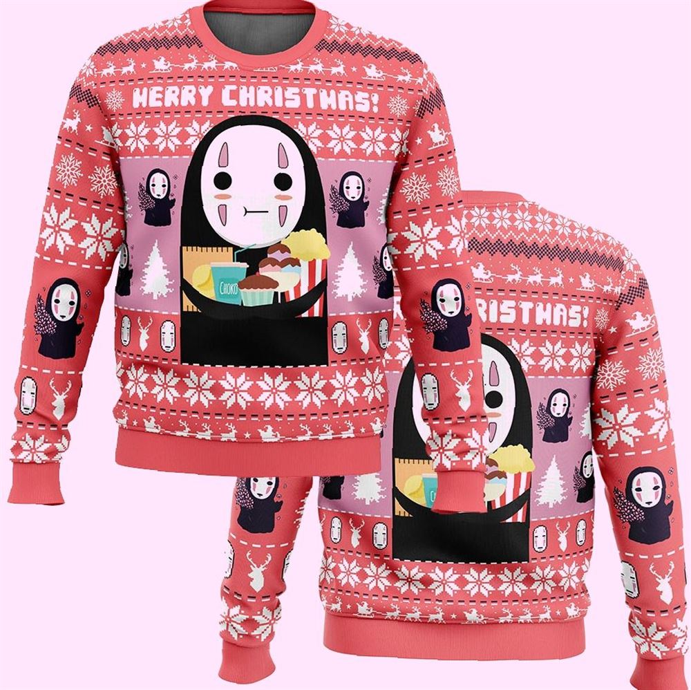 Kaonashi Merry Christmas No Face Spirited Away Christmas Ugly Sweater