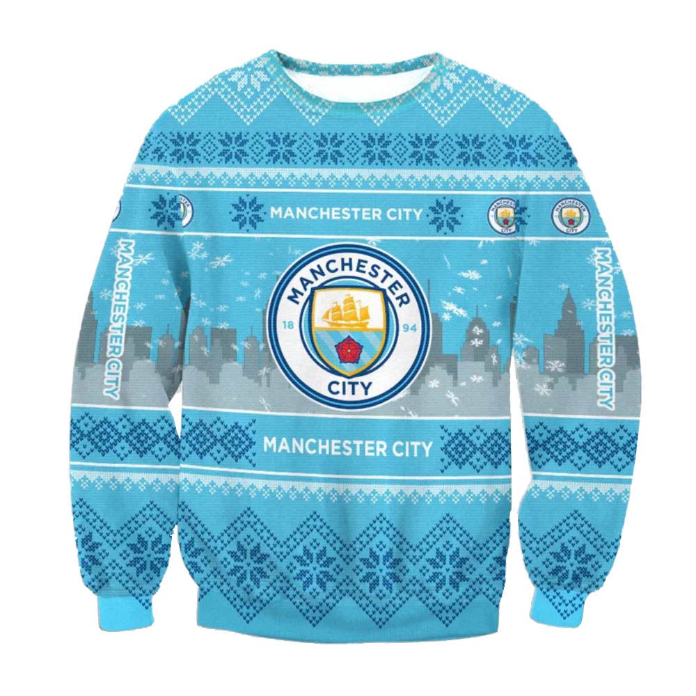 Manchester City Fc Logo Ugly Christmas Sweater