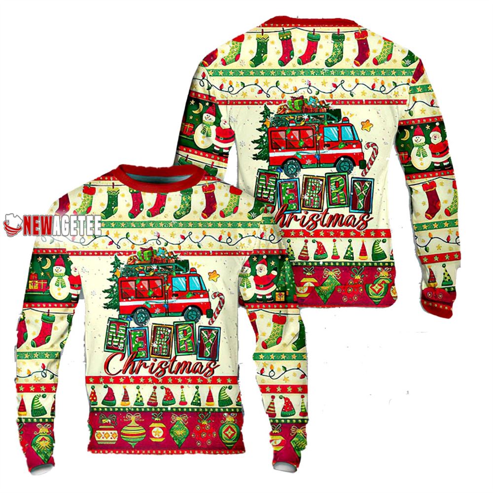 Merry Christmas Fire Tree Sweater