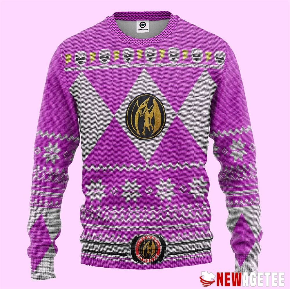 Mighty Morphin Blue Power Ranger Ugly Christmas Sweater Mighty Morphin Blue Power Ranger Ugly Christmas Sweater