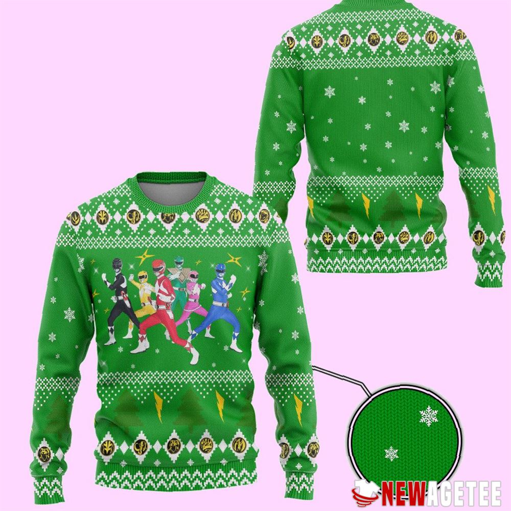 Mighty Morphin Power Rangers Ugly Christmas Sweater Mighty Morphin Power Rangers Ugly Christmas Sweater