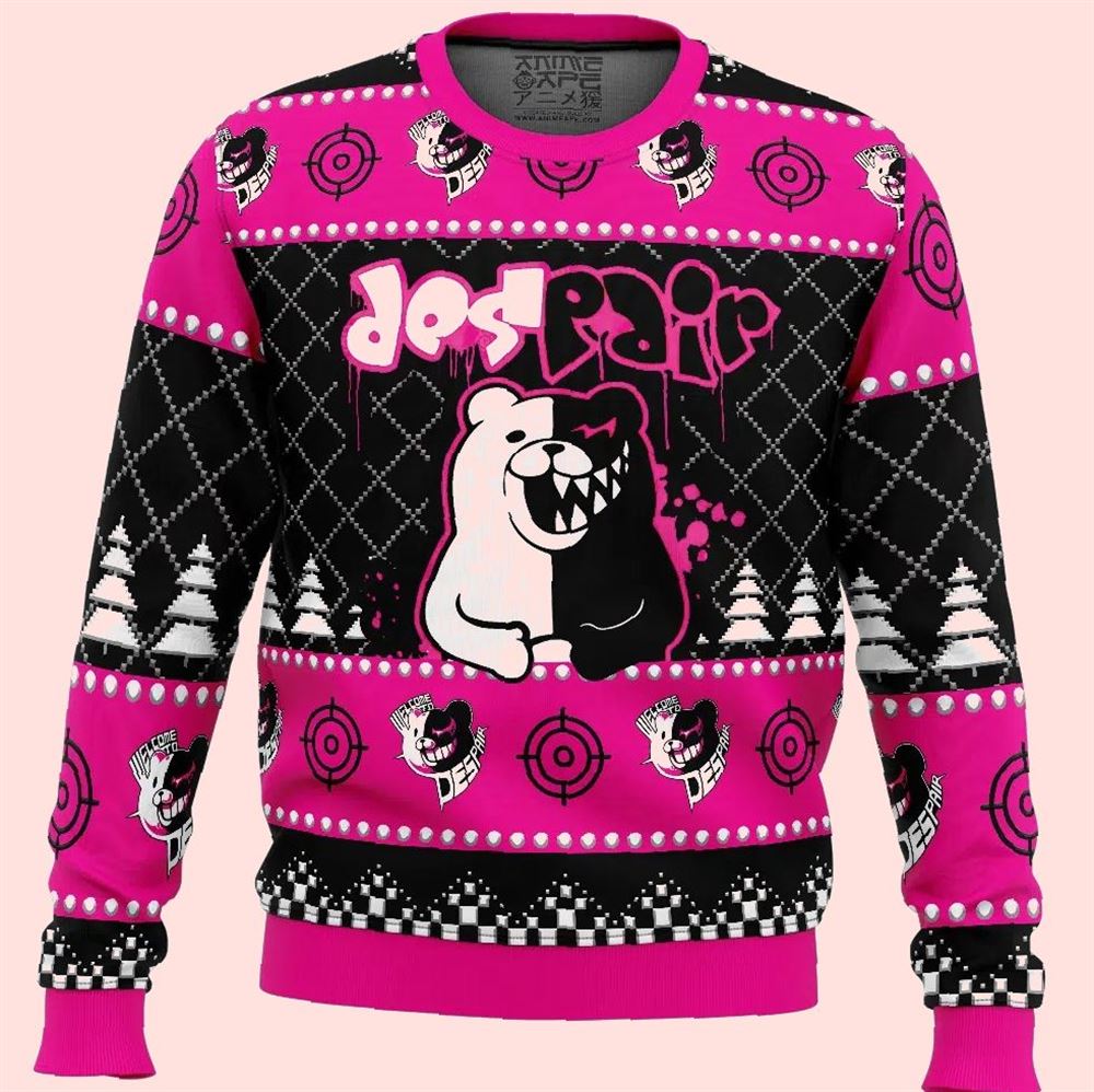Monokuma Despair Dangan Ronpa Christmas Ugly Sweater