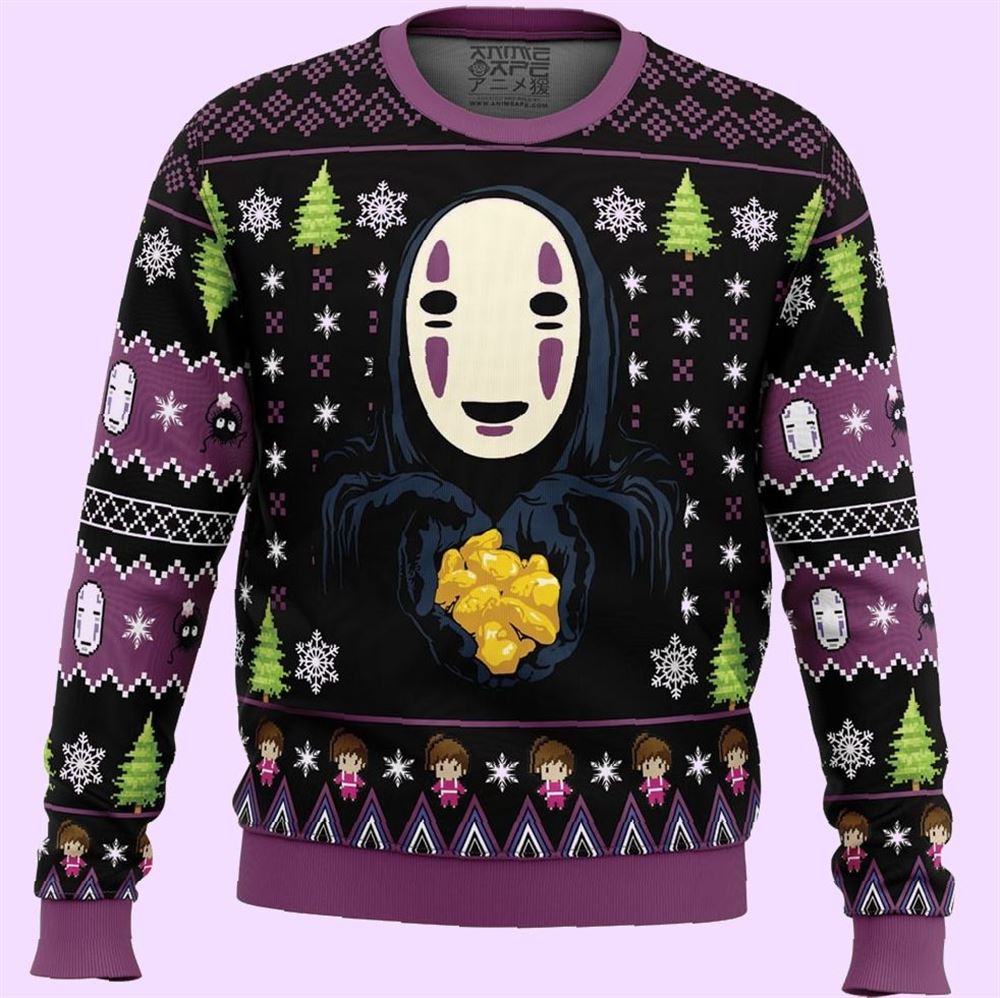 No Face Gold Nuggets Spirited Away Christmas Ugly Sweater