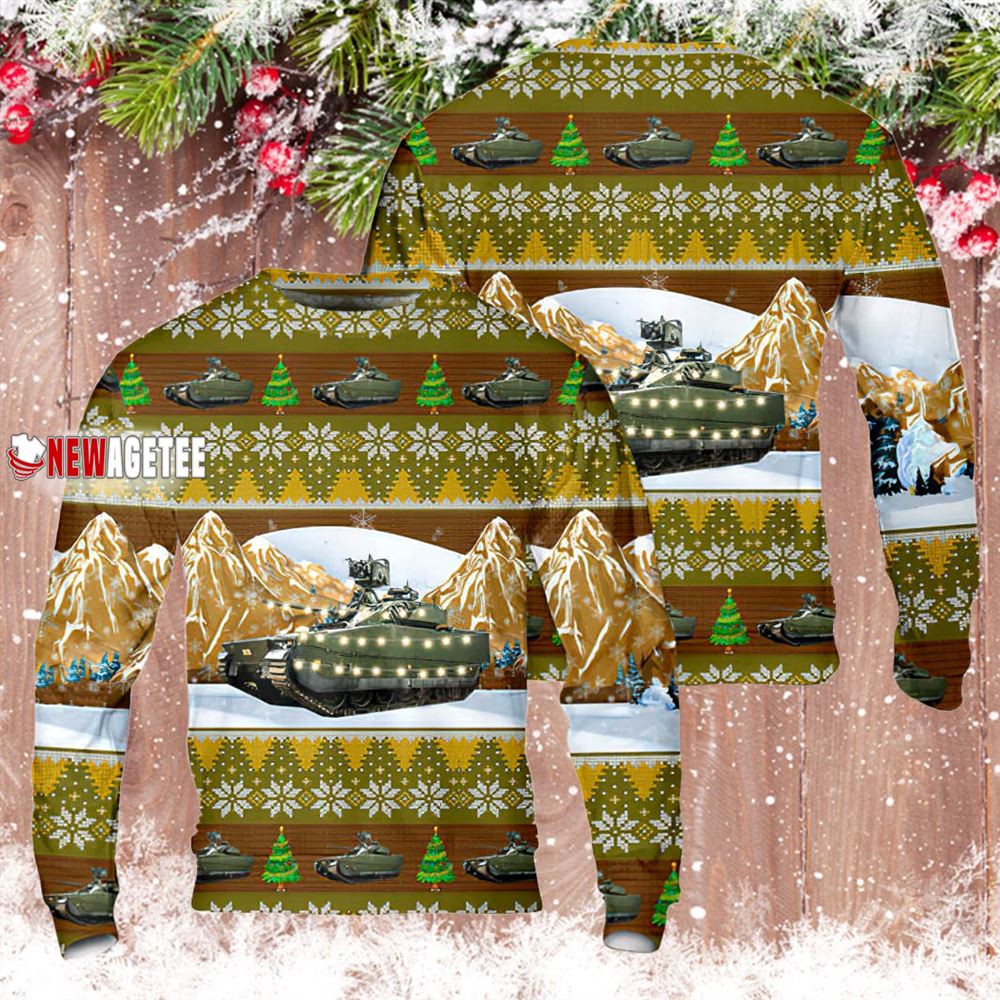 Norwegian Army Cv90 Infantry Fighting Vehicle Christmas Ugly Sweater
