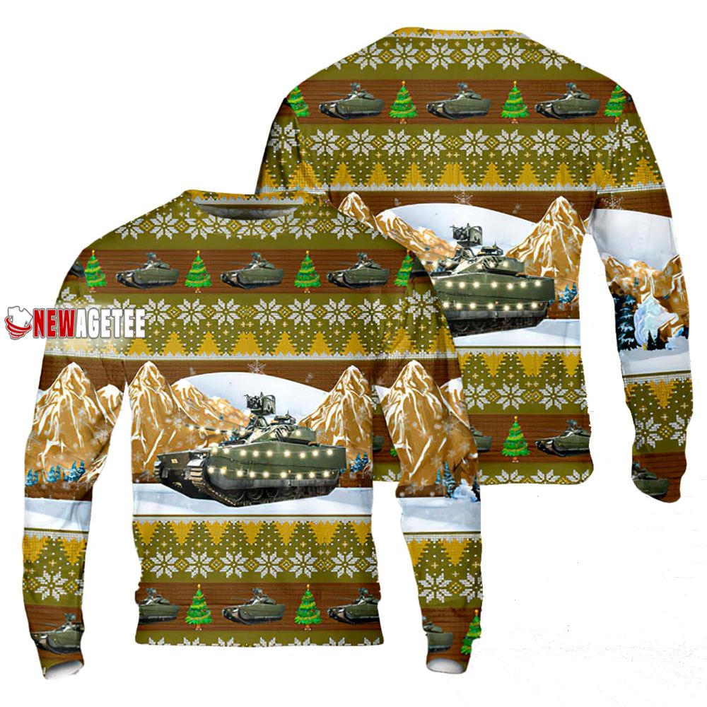 Norwegian Army Cv90 Infantry Fighting Vehicle Christmas Ugly Sweater