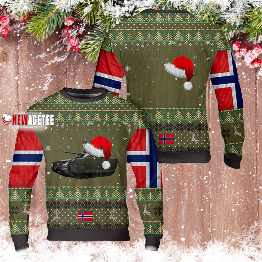 Norwegian Army Cv90 Infantry Fighting Vehicle Ugly Christmas Sweater