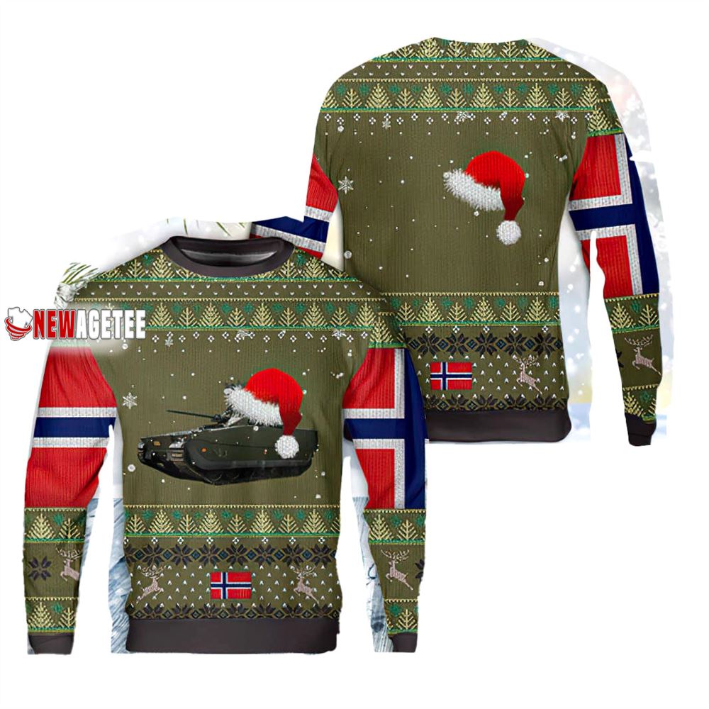 Norwegian Army Cv90 Infantry Fighting Vehicle Ugly Christmas Sweater