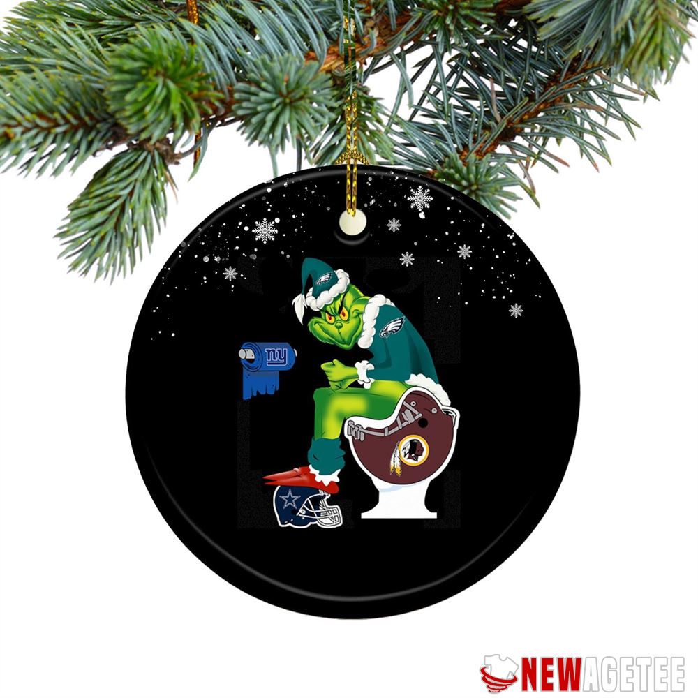 Philadelphia Eagles Santa Grinch Toilet Dallas Cowboys Washington Redskins Christmas Ornament
