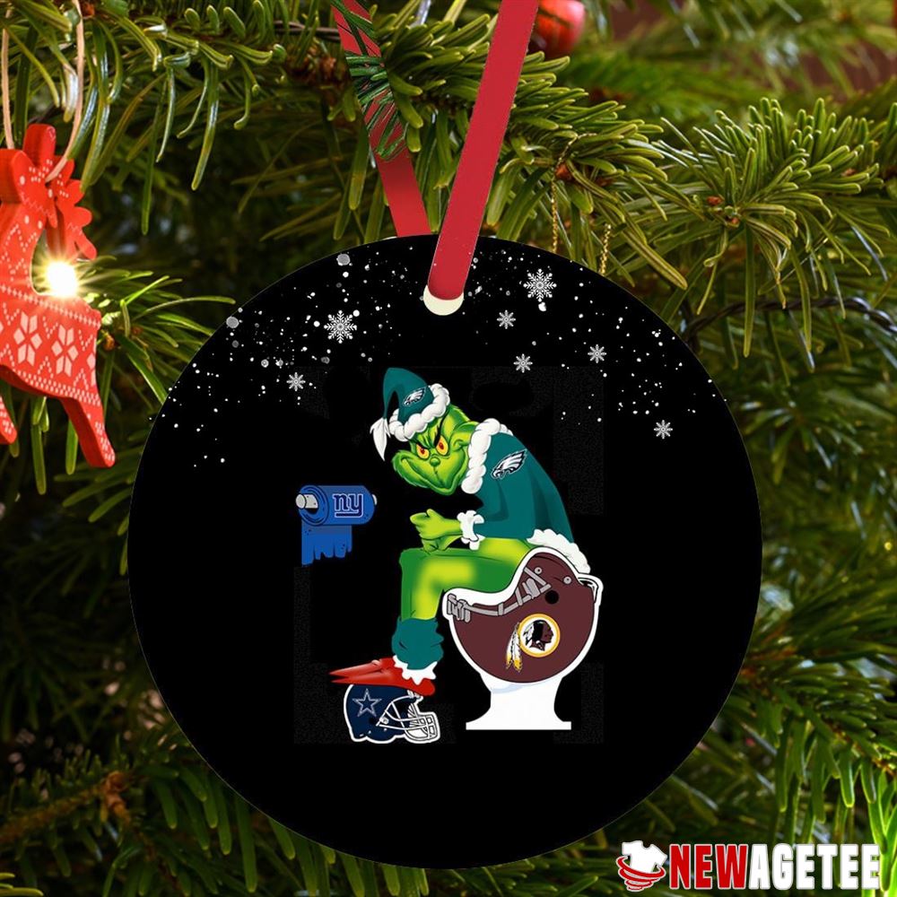 Philadelphia Eagles Santa Grinch Toilet Dallas Cowboys Washington Redskins Christmas Ornament