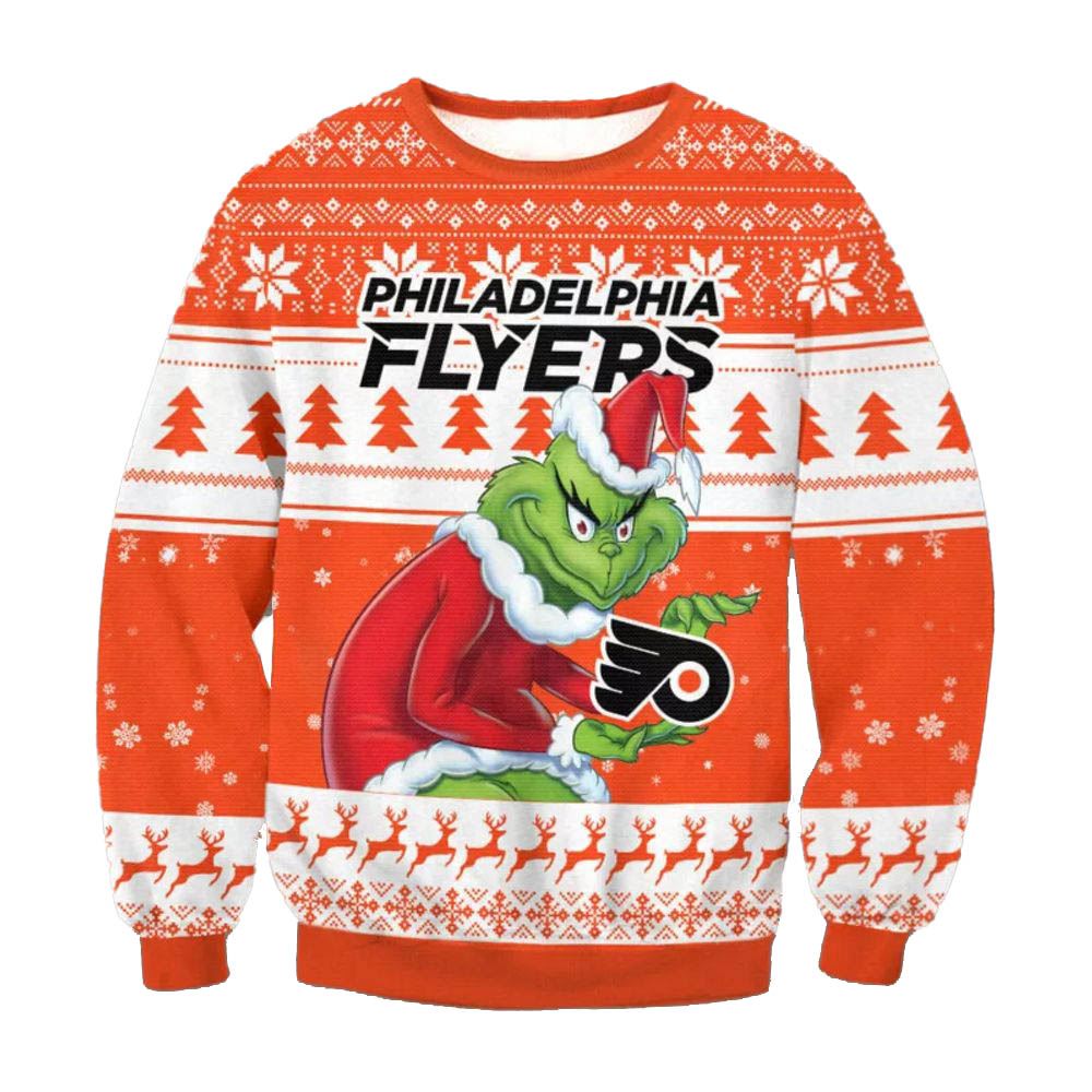 Philadelphia Flyers Sneaky Grinch Nhl Ugly Christmas Sweater