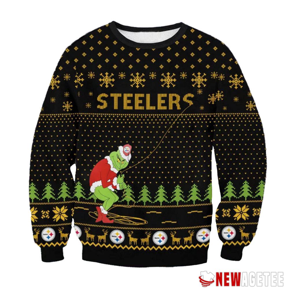 Pittsburgh Steelers Santa Skull Wings Nfl Ugly Christmas Sweater Pittsburgh Steelers Santa Skull Wings Nfl Ugly Christmas Sweater