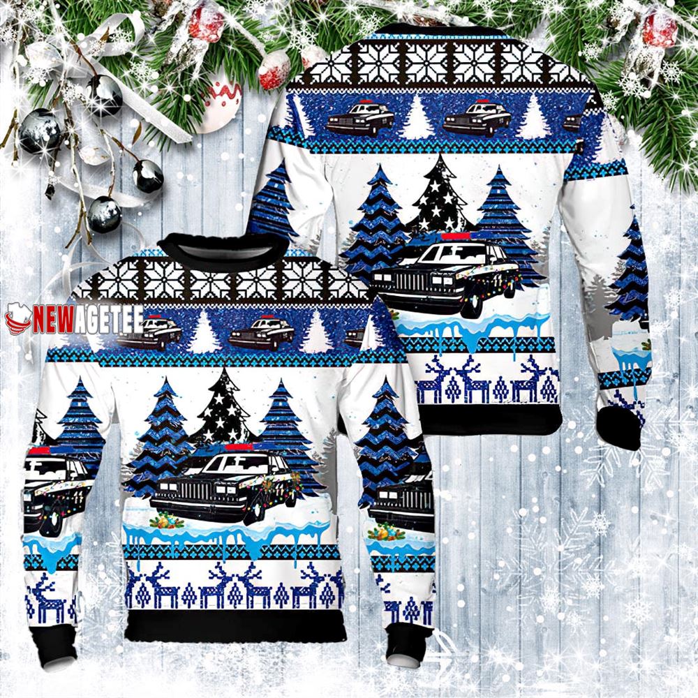 Police Car Christmas Ugly Sweater