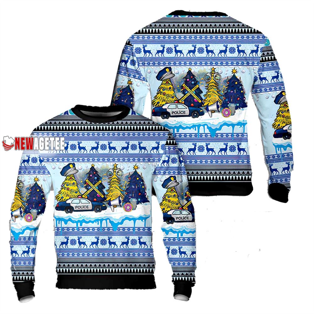 Police Christmas Trees Ugly Sweater