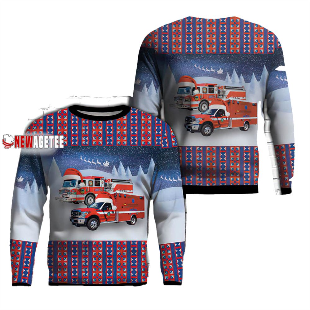 Princeton Massachusetts Princeton Fire Department Christmas Ugly Sweater
