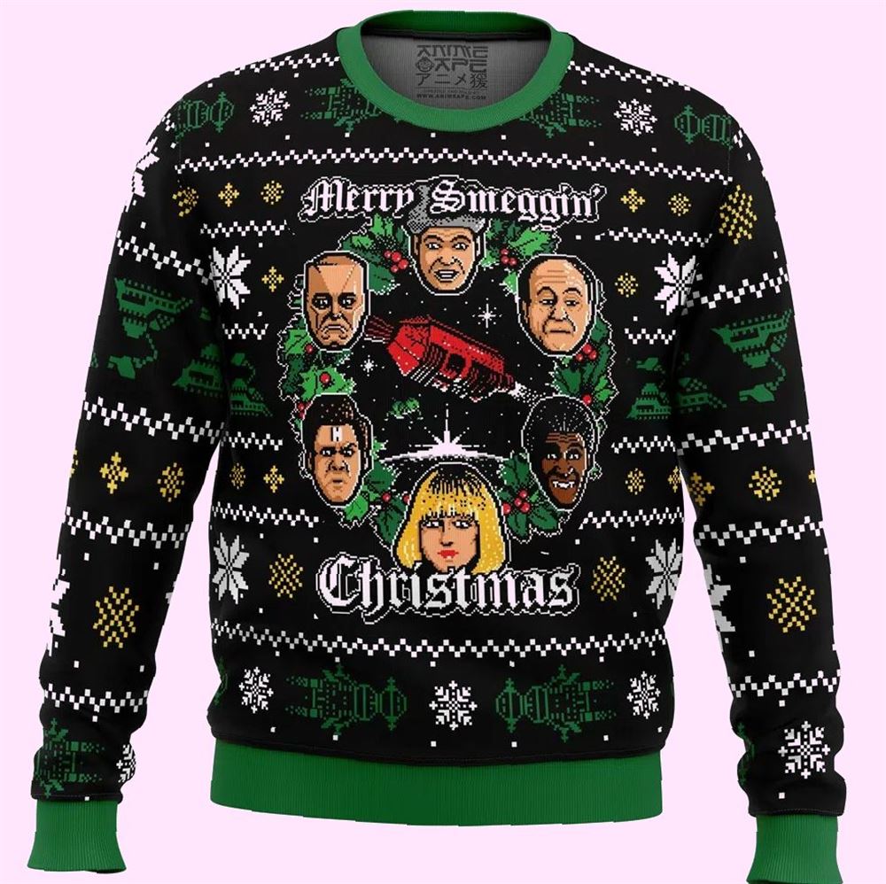 Red Dwarf Merry Smeggin Christmas Ugly Sweater Red Dwarf Merry Smeggin Christmas Ugly Sweater