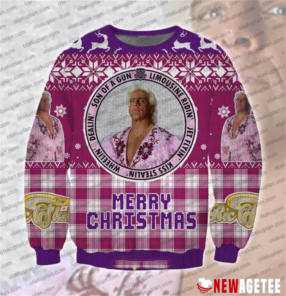 Ric Flair Jet Flying Ugly Christmas Sweater