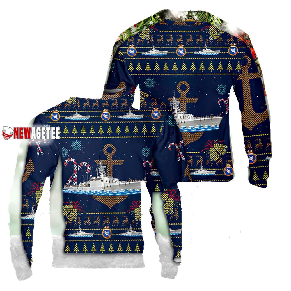 Royal Canadian Navy Hmcs Qu Appelle Dde 264 Christmas Sweater