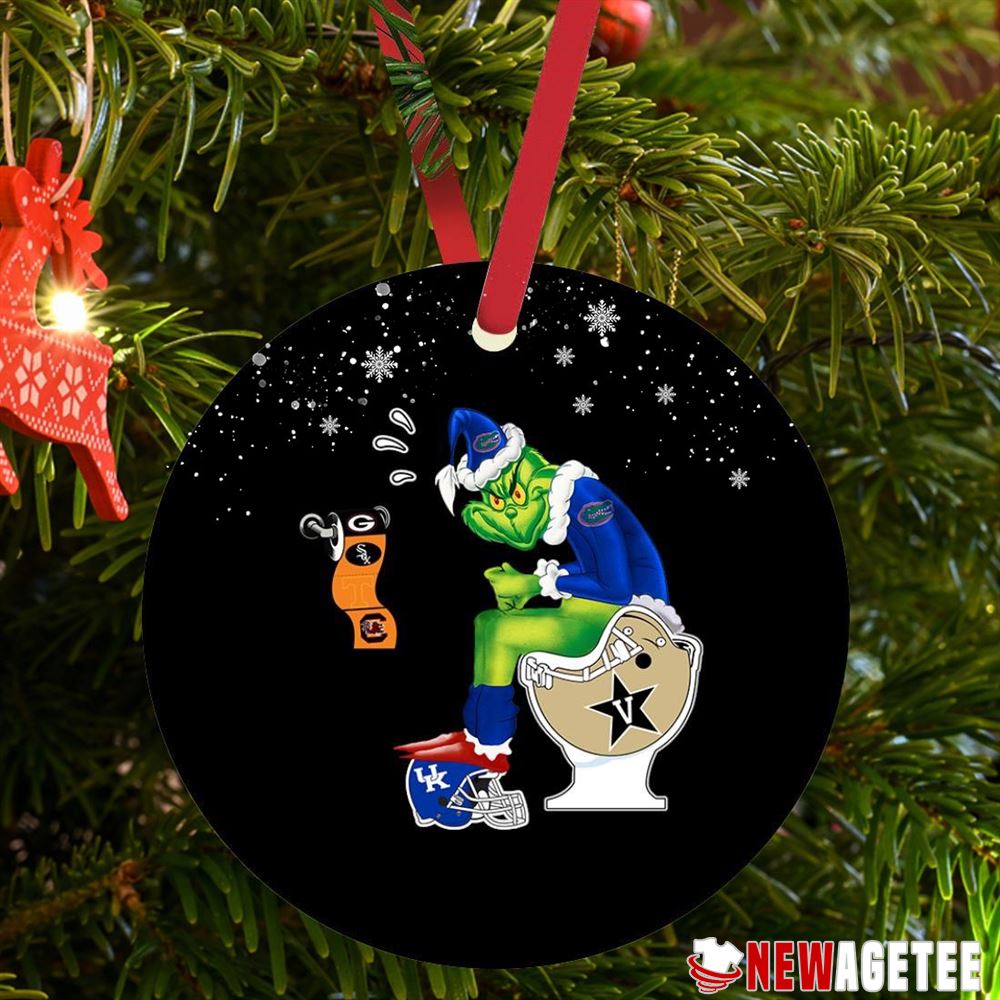 Santa Grinch Florida Gators On Toilet Craftique Vanderbilt Other Team Christmas Ornament