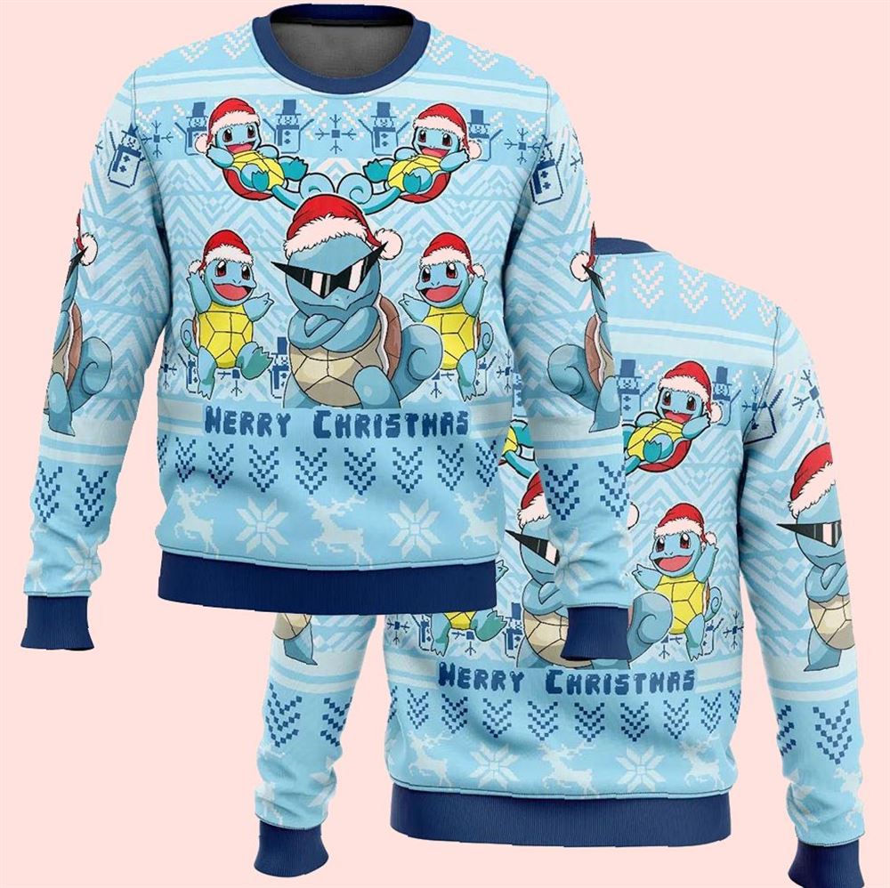 Squirtle Pokemon Christmas Ugly Sweater