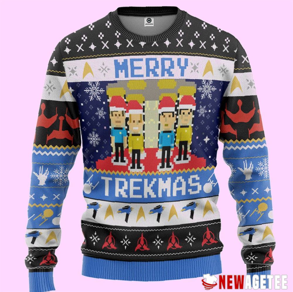 Star Trek Merry Trekmas Ugly Christmas Sweater Star Trek Merry Trekmas Ugly Christmas Sweater