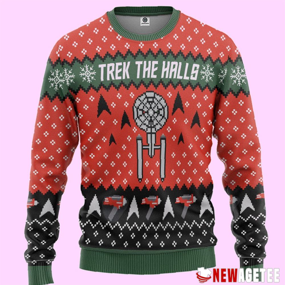 Star Trek The Halls Ugly Christmas Sweater Star Trek The Halls Ugly Christmas Sweater