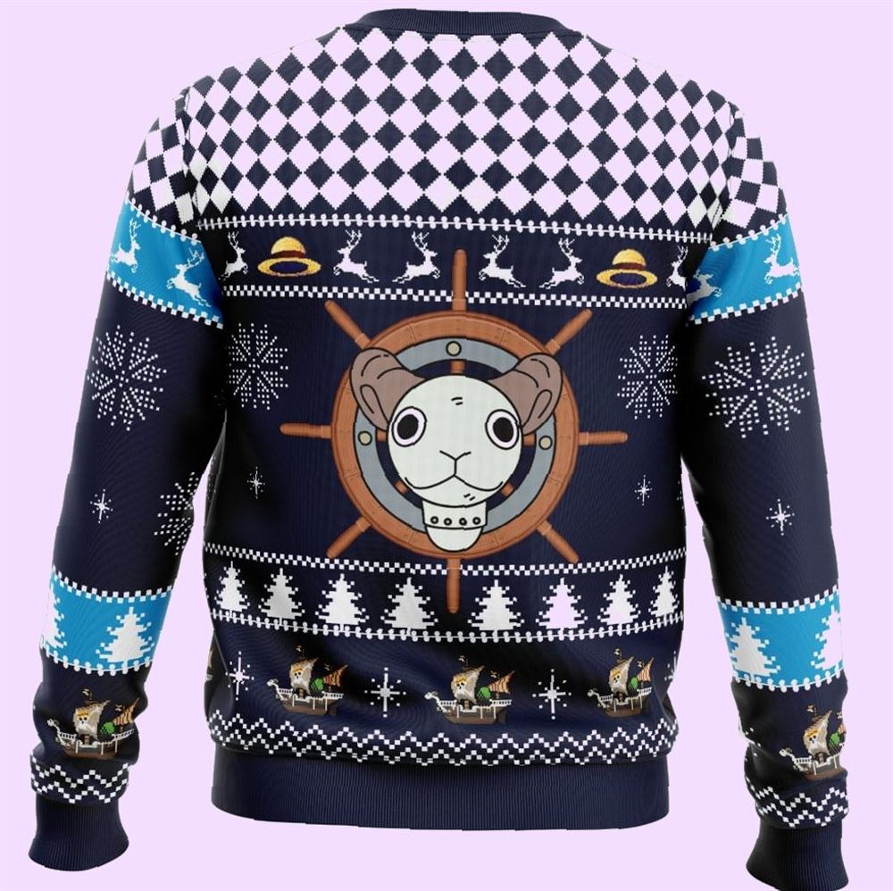 Straw Hat Pirates Ship Going Merry One Piece Christmas Ugly Sweater