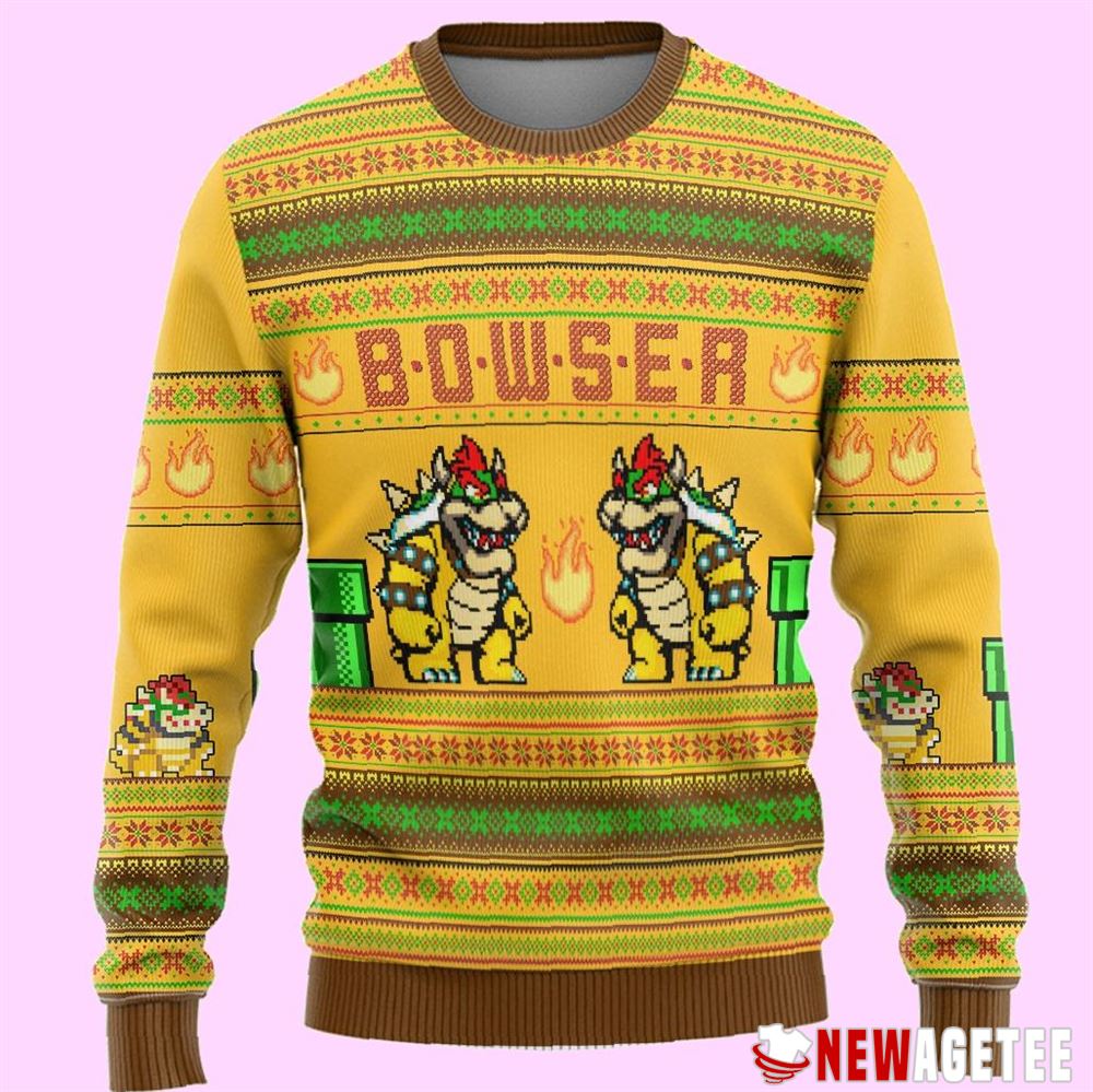 Super Mario Bowser Ugly Christmas Sweater Super Mario Bowser Ugly Christmas Sweater