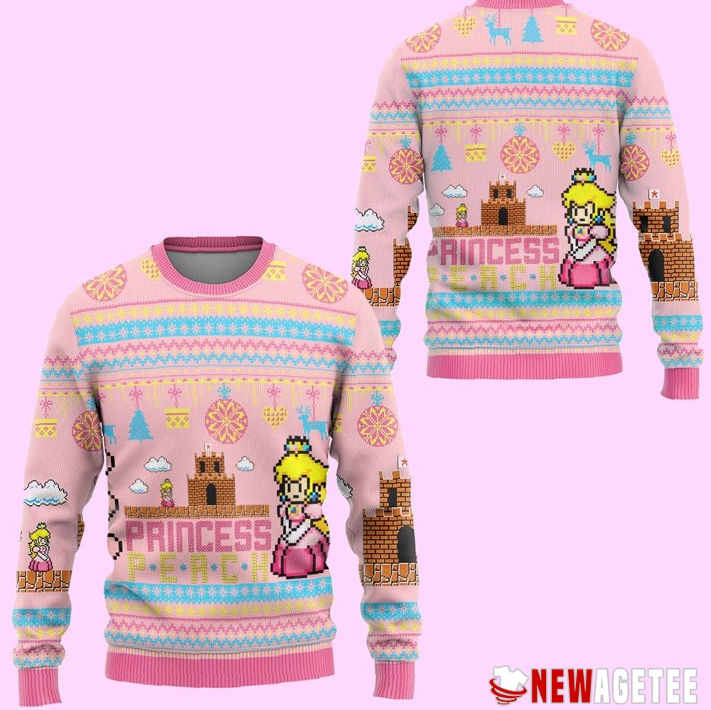 Super Mario Princess Peach Ugly Christmas Sweater