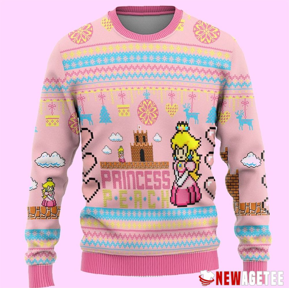 Super Mario Princess Peach Ugly Christmas Sweater Super Mario Princess Peach Ugly Christmas Sweater