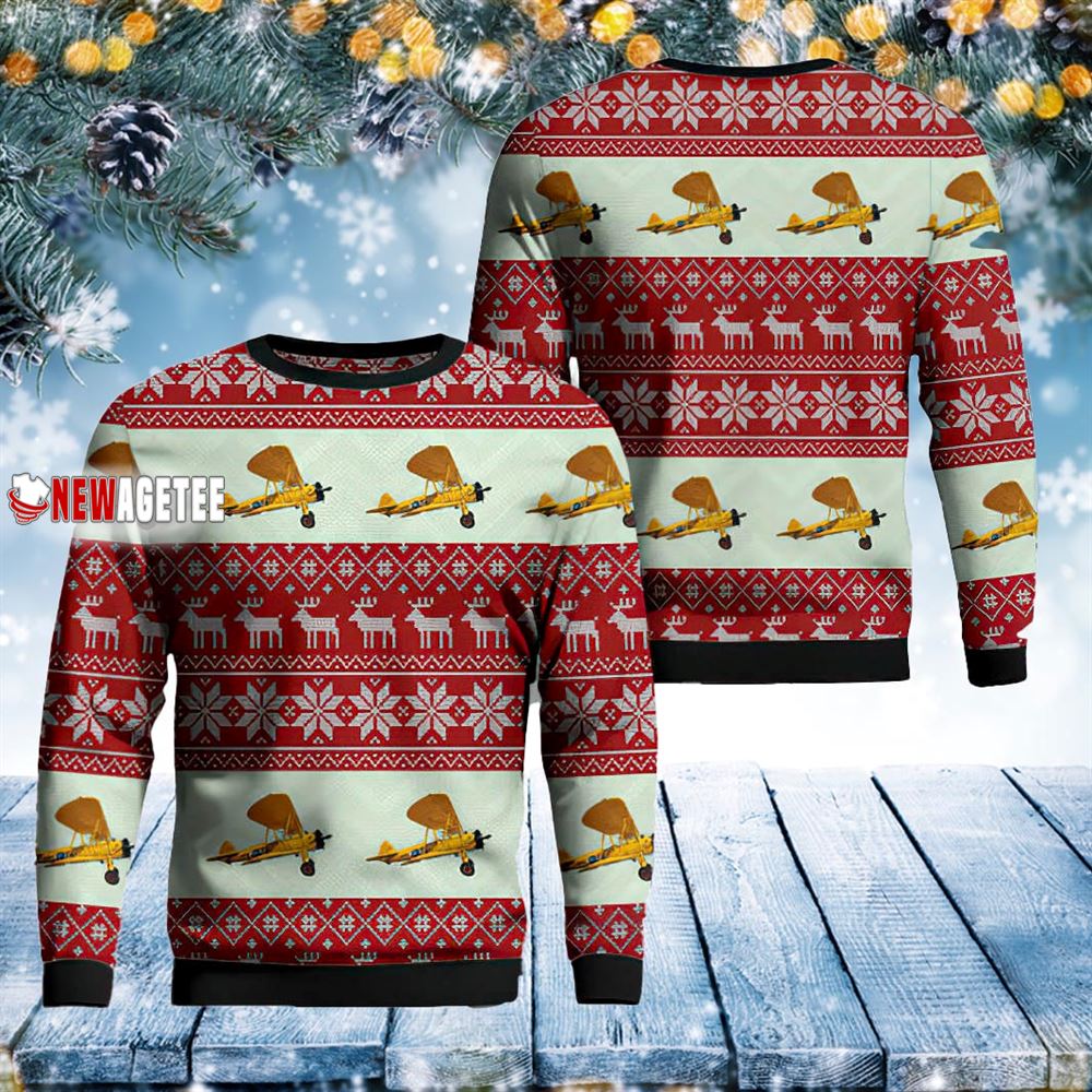 Us Marines Boeing N2s 3 Stearman Christmas Sweater
