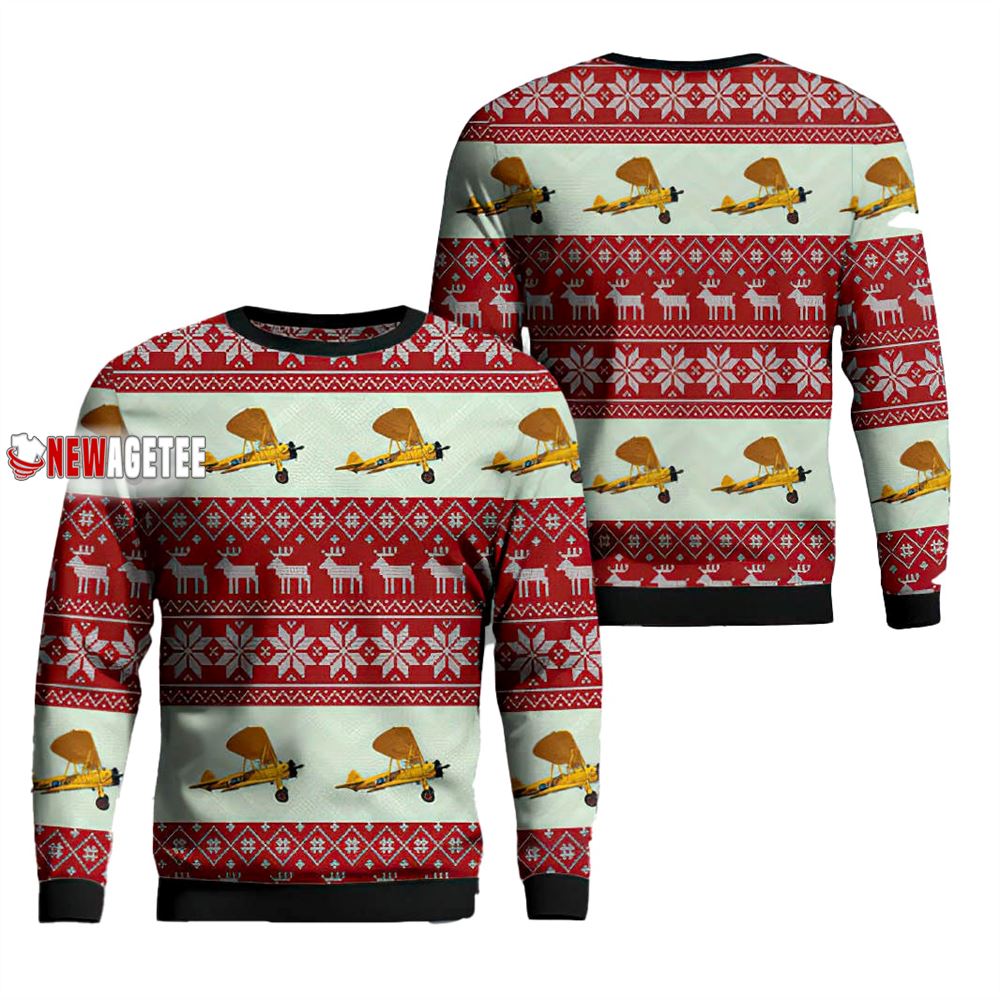 Us Marines Boeing N2s 3 Stearman Christmas Sweater
