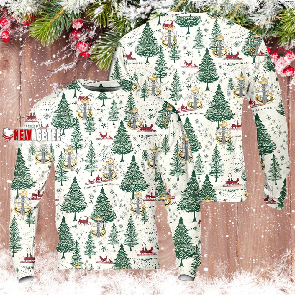 Us Navy Chief Petty Officer Backbone Anchor Christmas Sweater