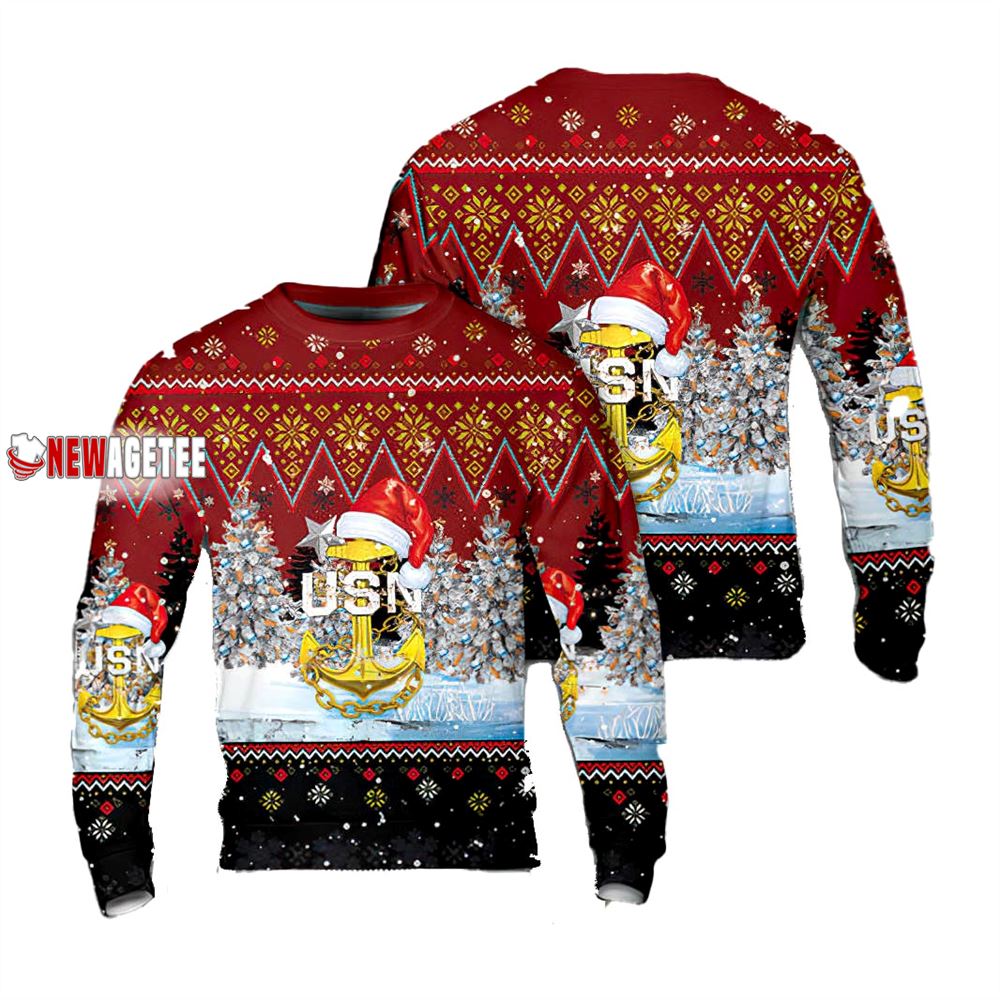 Us Navy Master Chief Anchor Christmas Sweater