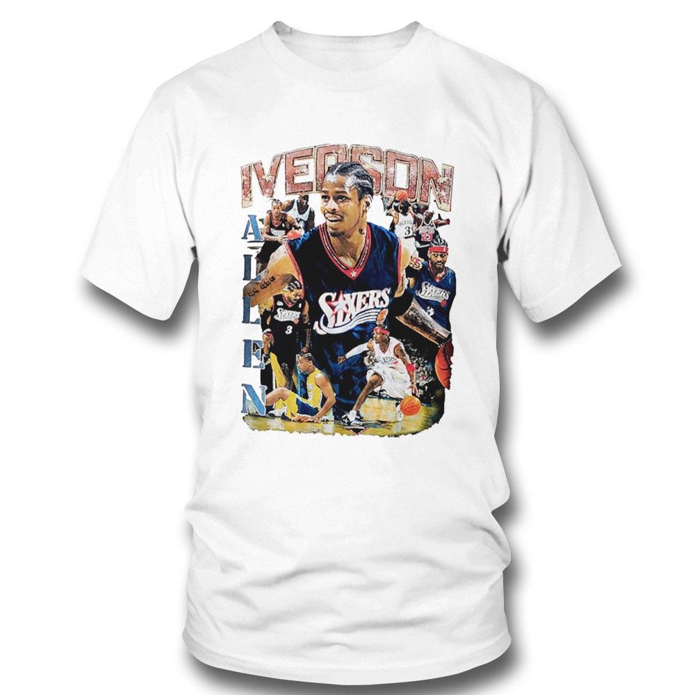 Allen Iverson Philadelphia 76ers Basketball Player Action Pose Shirt