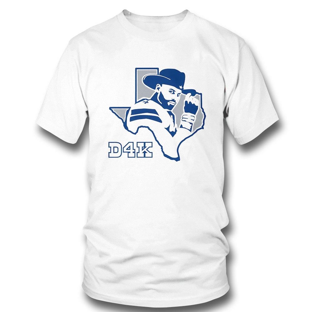 Nfl Dallas Cowboys Football Dak Prescott Player D4k Texas State Map Shirt Long Sleeve Tee