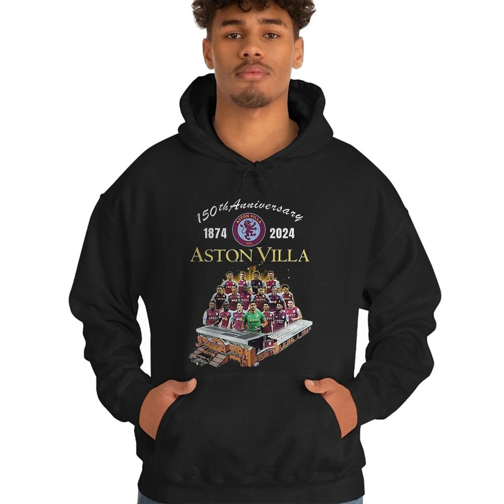 150th Anniversary 1874-2024 Aston Villa Shirt Hoodie 150th Anniversary 1874-2024 Aston Villa Shirt Hoodie